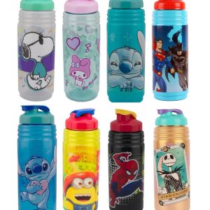 Botella De Agua Infantil De Plástico Personajes Caricaturas