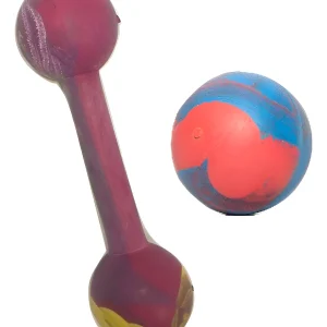 Pelota Y Pesa Caucho Goma Combo Juguete Perro N 4