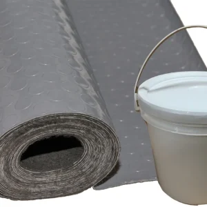 Combo Piso Moneda Gris Simil Goma 15m2 + Adhesivo!!