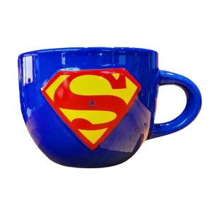 Tarro Jumbo Superman Azul Tazón Jumbo Taza Cereal Superhéroe