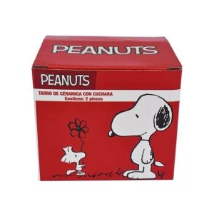 Taza Snoopy Y Charlie Brown Con Cuchara Peanuts Perro Café