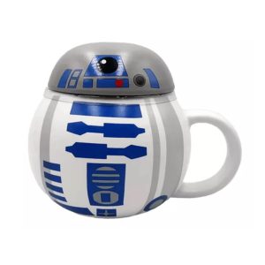 Taza Esfera R2d2 Star Wars Con Tapa Arturito Tarro Disney