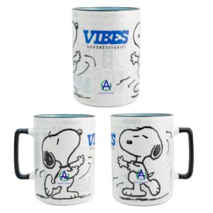 Taza De Porcelana Snoopy Vibes Peanuts Tarro Café Perro