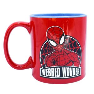 Taza Spiderman Metalizado Spidey Hombre Araña Café Regalo