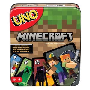 UNO Minecraft Lata Juego De Cartas Mattel Steve Alex Creeper