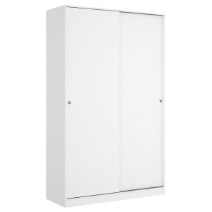 Armario blanco brillo  2 puertas  corredera 120 cm