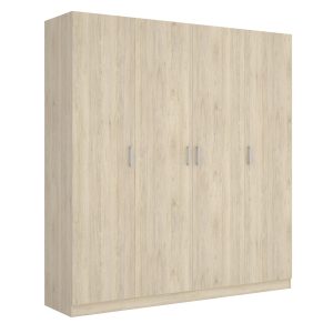 Armario de 4 puertas 200cm Natural