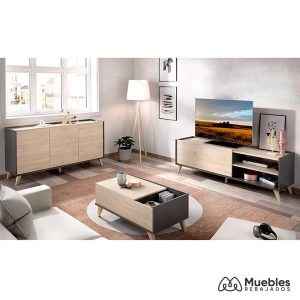 Conjunto salon aparador mueble tv mesa centro