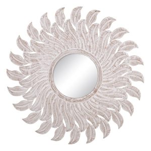 espejo blanco rozado dm decoración 80 x 1,75 x 80 cm