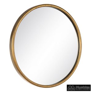 espejo oro metal decoración 51 x 2,50 x 51 cm