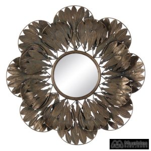 espejo oro viejo metal-cristal 69 x 6,50 x 69 cm