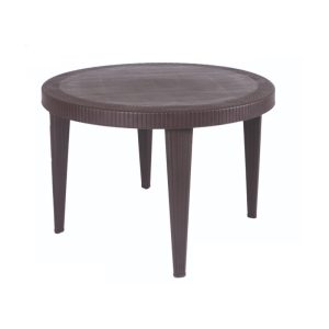 Mesa Katia, Polipropileno Marrón Chocolate, 110 Cms De Diámetro