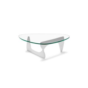 Mesa Nog, Baja, Lacada Blanca, Tapa De Cristal 15 Mm. 125X90 Cms