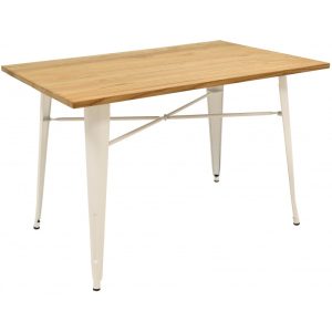 Mesa Tol, Acero, Blanca, Madera, 160X80 Cms