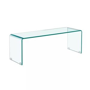 Mesa Tv Delta, Cristal Curvado, 100 X 33 Cms