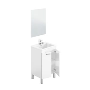 Mueble lavabo pequeño 2 puertas y espejo KONCEPT