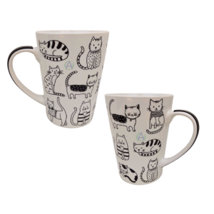 Taza Con Gatos Animados Taza Animales Cats Café Tarro Regalo