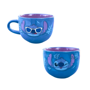 Tarro Jumbo Stitch Cara Tazón Jumbo Taza Cereal Lentes Guiño