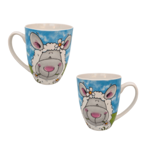 Taza Oveja Fondo Campo Taza Animales Café Tarro Regalo