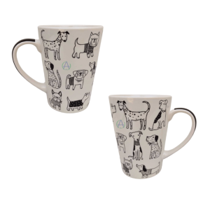 Taza Con Perros Animados Taza Animales Dog Café Tarro Regalo