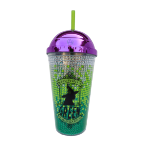 Vaso Doble Pared Elphaba Wicked Brillos Con Domo Y Popote