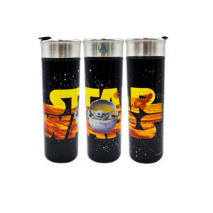 Termo Tapa Rosca Grogu Doble Pared Vaso Botella Star Wars