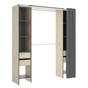 Vestidor con 4 cajones y cortina