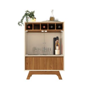 Vitrina Brest, Cristal, Roble – Blanco Roto